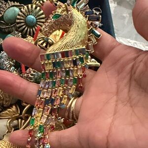 Elegant Gold Multicolor unicorn Brooch